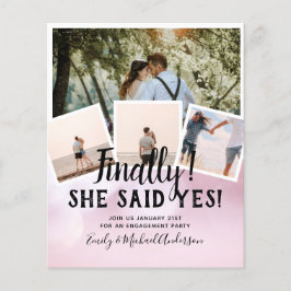 BUDGET写真婚約した結婚式の招待 チラシ