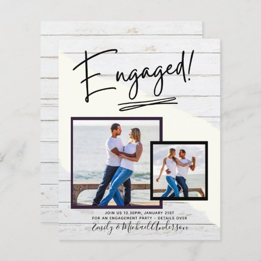 BUDGET写真婚約招待状告知スクリプト (正面/裏面)