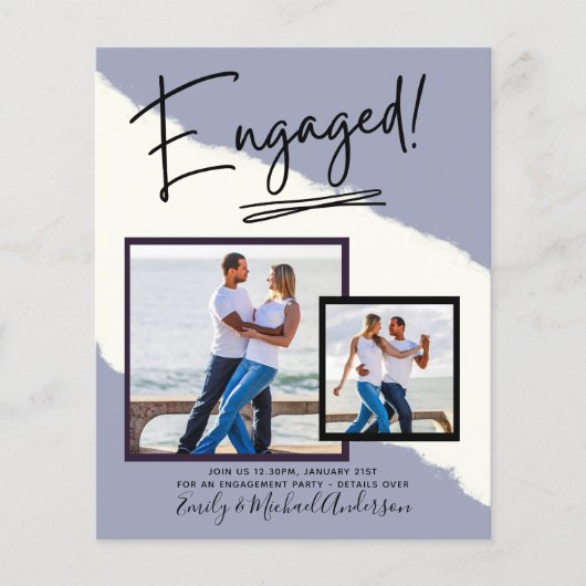 BUDGET写真婚約招待状告知スクリプト (正面)