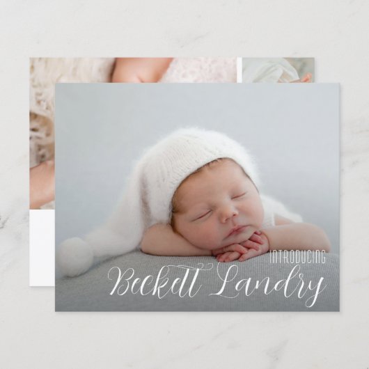 Budget写真数々のコラージュの誕生のお知らせ (正面/裏面)