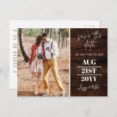 BUDGET写真素朴結婚式の日付の保存 ポストカード (正面/裏面)