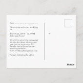 BUDGET写真素朴結婚式の日付の保存 ポストカード (裏面)