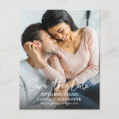 Budget写真 – 手書き文字2 Vertical日付を保存 チラシ (正面)