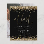 Budget写真at最後の金ゴールドグリッター婚約 (正面/裏面)