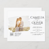 BUDGET写真QRコードウェディング招待RSVP詳細 (正面/裏面)