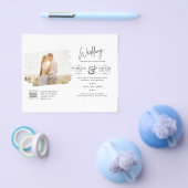 BUDGET写真QRコードウェディング招待RSVP詳細 チラシ (シングル)