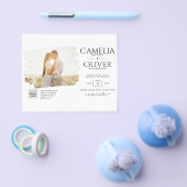 BUDGET写真QRコードウェディング招待RSVP詳細 チラシ (シングル)