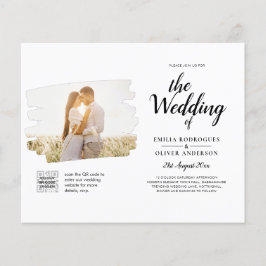 BUDGET写真QRコードウェディング招待RSVP詳細 チラシ