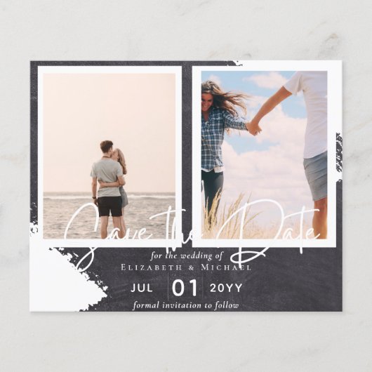 BUDGET写真Save The Dates Urban モダン Chic チラシ (正面)