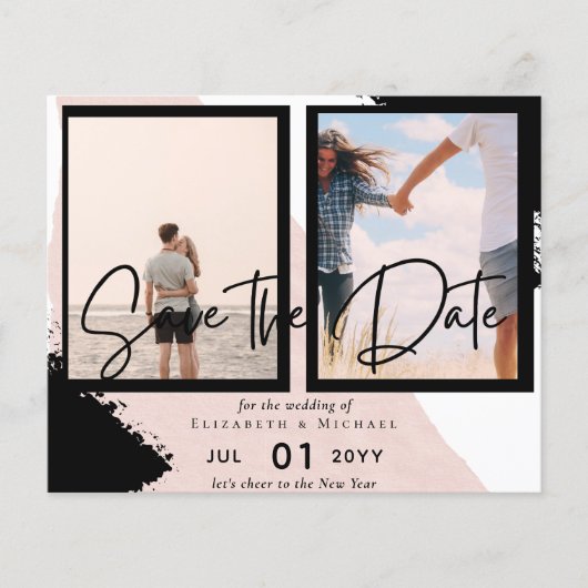 BUDGET写真Save The Dates Urban モダン Chic チラシ (正面)