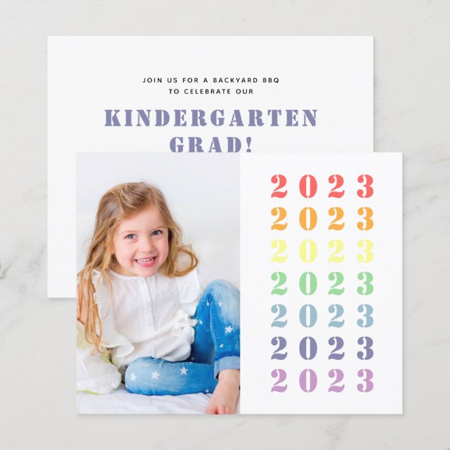 BUDGET卒業招待状 |フォトレインボー (正面/裏面)