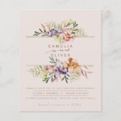 BUDGET夏のフローラ結婚式の招待QRコードRSVP F チラシ (正面)