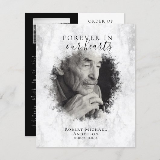 BUDGET大理石フォト葬儀プログラム (正面/裏面)