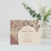 BUDGET彫素朴りハートツリー結婚式招待状 (スタンド正面)