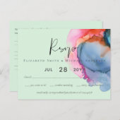 BUDGET抽象芸術レインボーウォーター結婚カラー ポストカード (正面/裏面)