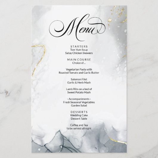 BUDGET抽象芸術白黒の水色メニュー (正面)