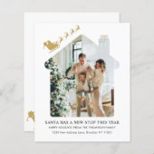 BUDGET新しいホームフォト金ゴールドサンタそり移動 (正面/裏面)