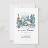 BUDGET新しいホーム手書きスクリプト引越し休日 ノートカード (正面)