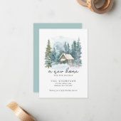 BUDGET新しいホーム手書きスクリプト引越し休日 ノートカード (正面/裏面インサイチュ)