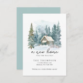 BUDGET新しいホーム手書きスクリプト引越し休日 ノートカード (正面/裏面)