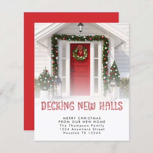 BUDGET新しいホールをデッキ写真トナカイのクリスマス (正面/裏面)