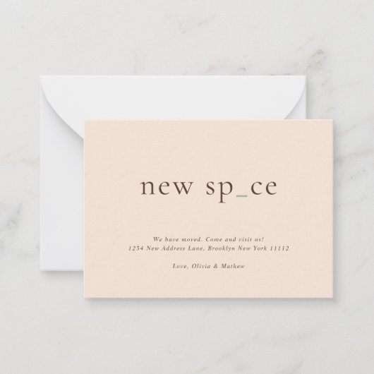 BUDGET暖かい自然新しい場所新しい宇宙移動 ノートカード (正面)