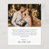 Budget書道スクリプト結婚の写真ありがとう (裏面)