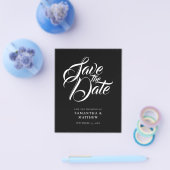 BUDGET書道素朴日付の保存招待状 チラシ (シングル)