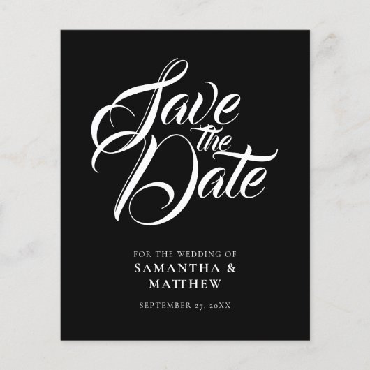 BUDGET書道素朴日付の保存招待状 チラシ (正面)