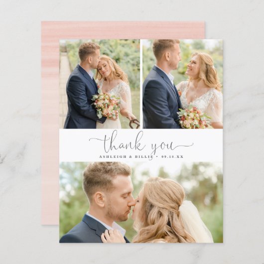 Budget書道3写真コラージュありがとう (正面/裏面)