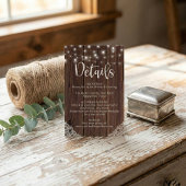 BUDGET木製ストリングライトレース結婚の詳細 ノートカード