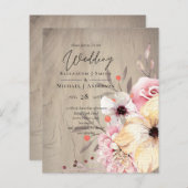 BUDGET梅素朴生姜イチジク結婚式の招待 (正面/裏面)