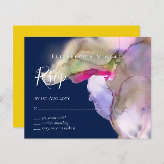 BUDGET水の色の結婚抽象芸術紫の出欠 (正面/裏面)