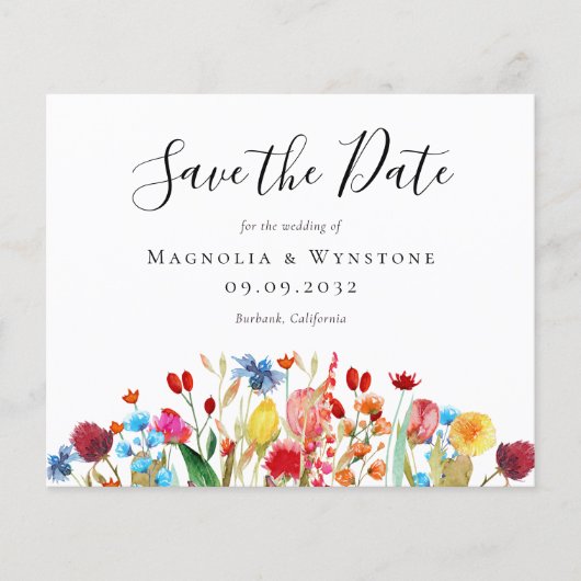 BUDGET水の色ワイルドフラワーウェディング日付を保存 (正面)