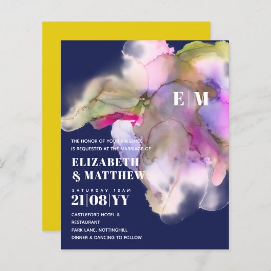 BUDGET水の色結婚の抽象芸術紫グレー (正面/裏面)