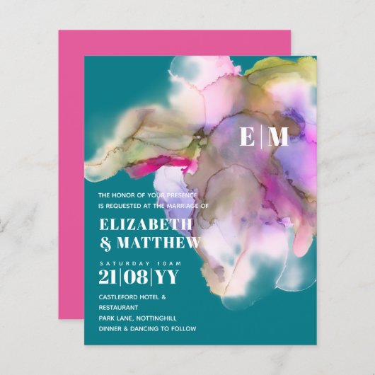 BUDGET水の色結婚の抽象芸術紫グレー (正面/裏面)