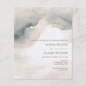 BUDGET水カラー抽象芸術結婚式招待状 (正面)