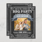 BUDGET父の日の写真Chalkboard BBQ招待状 (正面/裏面)