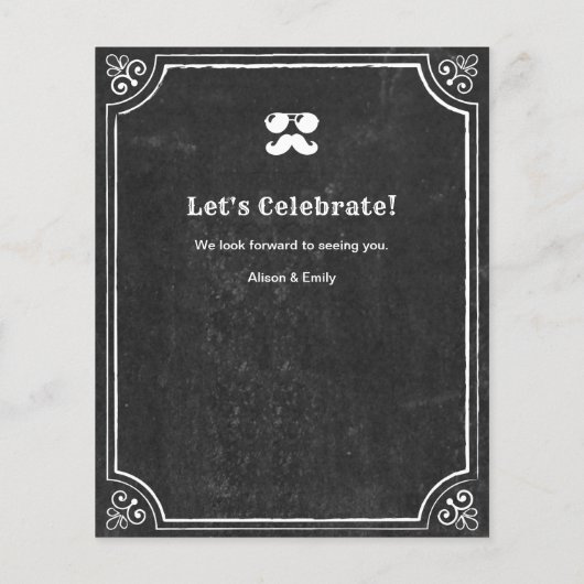 BUDGET父の日の写真Chalkboard BBQ招待状 (裏面)