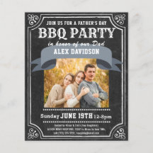 BUDGET父の日の写真Chalkboard BBQ招待状