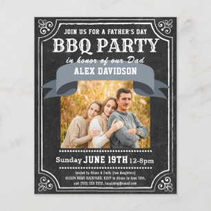 BUDGET父の日の写真Chalkboard BBQ招待状