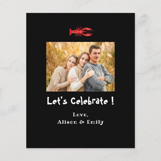 BUDGET父の日フォトクロウフィッシュパーティー招待状 (裏面)