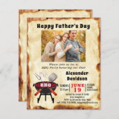 BUDGET父の日フォトヴィンテージスタイルBBQ招待状 (正面/裏面)