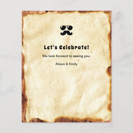 BUDGET父の日フォトヴィンテージスタイルBBQ招待状 (裏面)