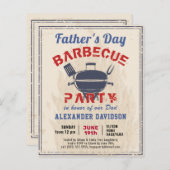 BUDGET父の日ヴィンテージBBQパーティの招待状 (正面/裏面)