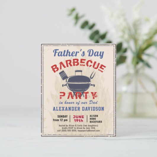 BUDGET父の日ヴィンテージBBQパーティの招待状 (スタンド正面)
