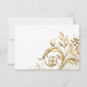 BUDGET白エレガント金ゴールド写真キンセアニラ ノートカード (裏面)