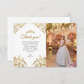 BUDGET白エレガント金ゴールド写真キンセアニラ ノートカード (正面/裏面)