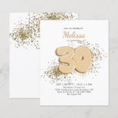 BUDGET白色金ゴールド30thバルーン紙吹雪誕生日 (正面/裏面)