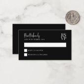 BUDGET白黒ウェディングRSVP ノートカード (正面/裏面インサイチュ)